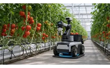 Tomato picking robot wireless charging system with compact charging pad