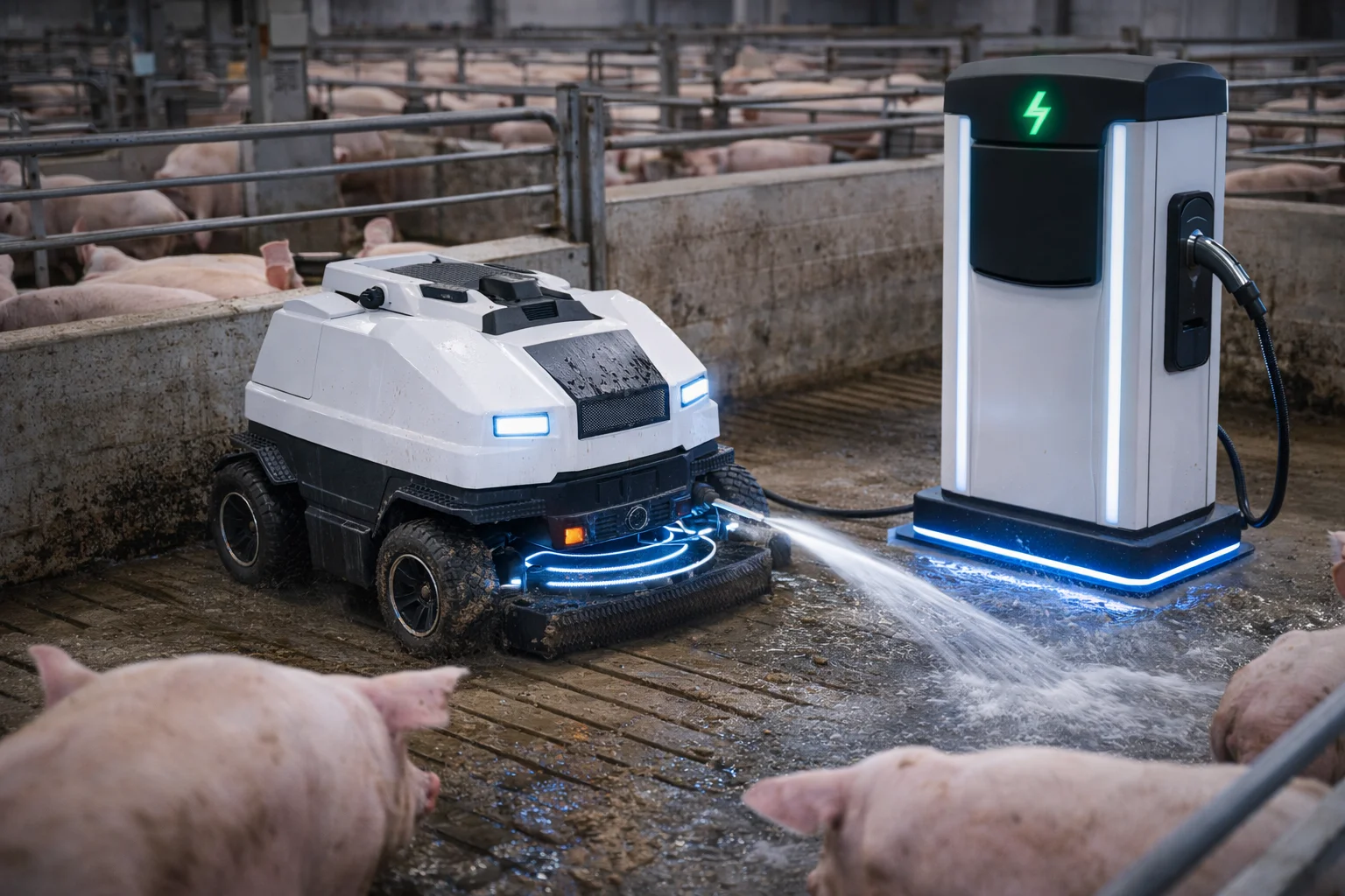 猪舍自动清洁机器人无线充电解决方案