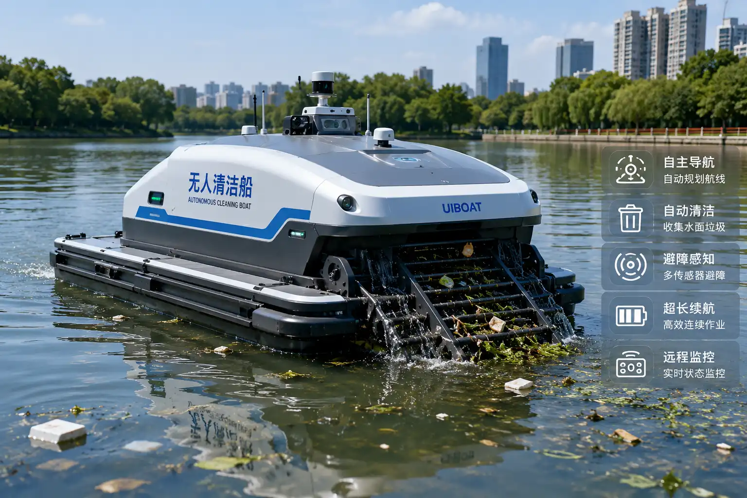 Autonomous Cleaning Boat with Wireless Charging System